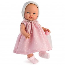 Asi Кукла-бебе Алекс с розова рокля на точки