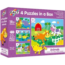 Galt 4 puzzles in a box, Animals