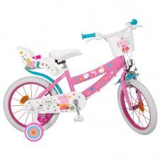 Toimsa Детски велосипед с помощни колела Peppa Pig, 16 инча розов 