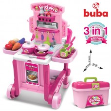 Buba Kids Kitchen little Chef Pink in suitcase