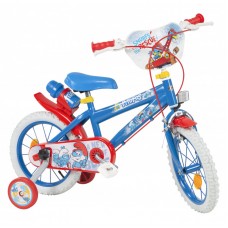 Toimsa Детски велосипед с помощни колела Smurfs, 14 инча