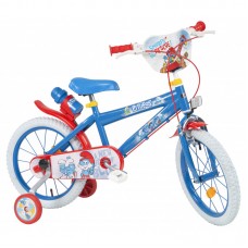 Toimsa Детски велосипед с помощни колела Smurfs, 16 инча