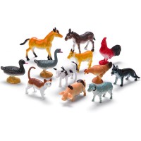 Woody Farm animal in tube 12 pcs