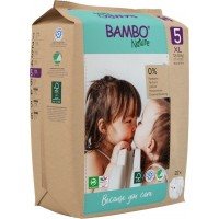 Bambo Nature Eко пелени за еднократна употреба XL 12-18кг. 22 броя, размер 5