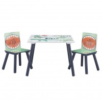 Ginger Home Children's wooden set Table with 2 Chairs Dinosaur