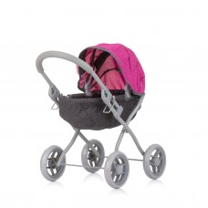 Chipolino Doll stroller Daisy Grey-Pink Linen