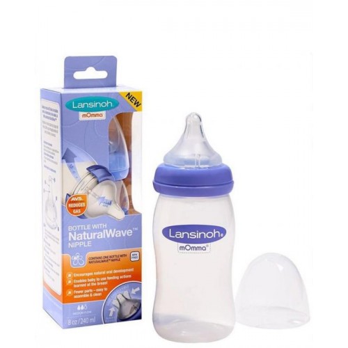 NEW Lansinoh® mOmma® Feeding Bottle with NaturalWave™ Teat