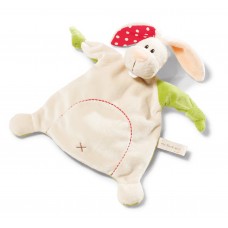 NICI Мека играчка - кърпичка за гушкане Зайче с червено ухо 25х25см.