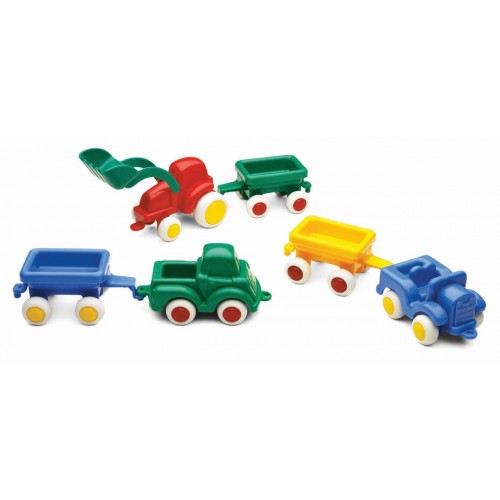 Child toys : Viking Toys Mini Chubbies Cars with Trailers